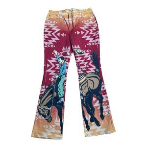 Ranch Dress'n Western Rodeo Cowboy Horse Flare Bootcut Pants Women's Denim‎ NWT